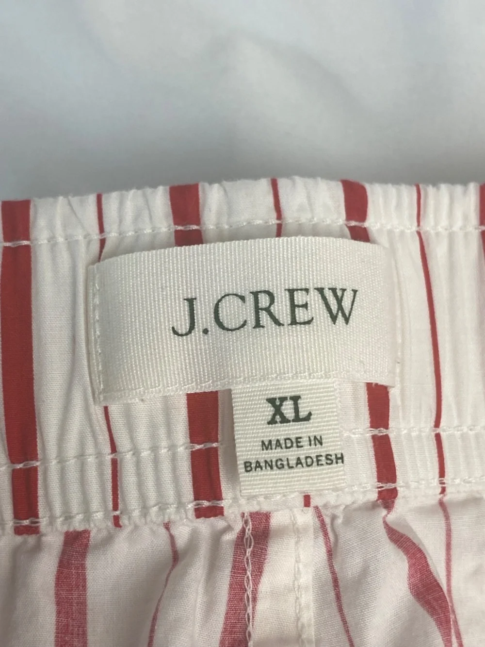 J.Crew Cotton Poplin Pajama Set Men’s XL Red White Stripe Unisex